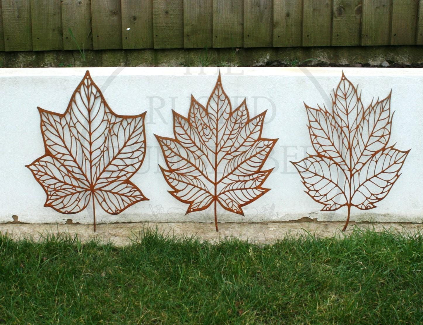 Rustic Metal Leaf Wall Art - Set of 3