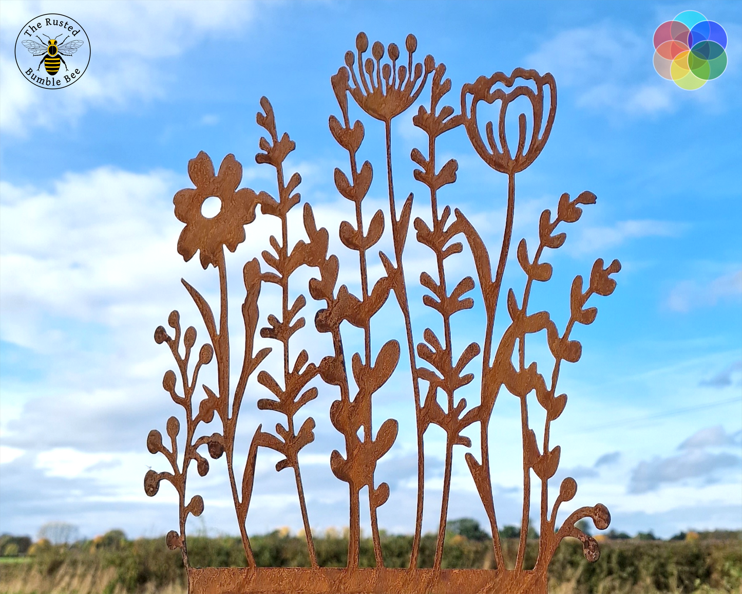 Rusted Metal Wildflowers Style 2