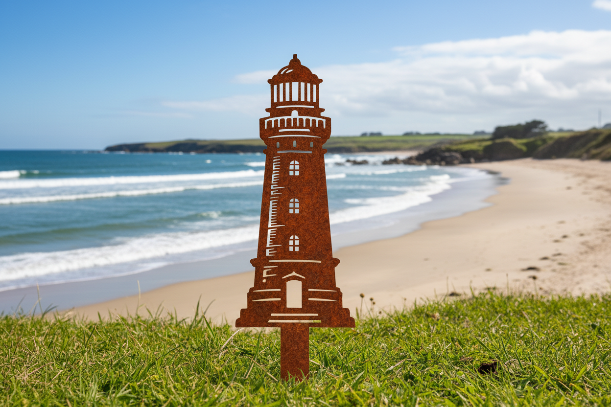 Rusted Metal Lighthouse Stake