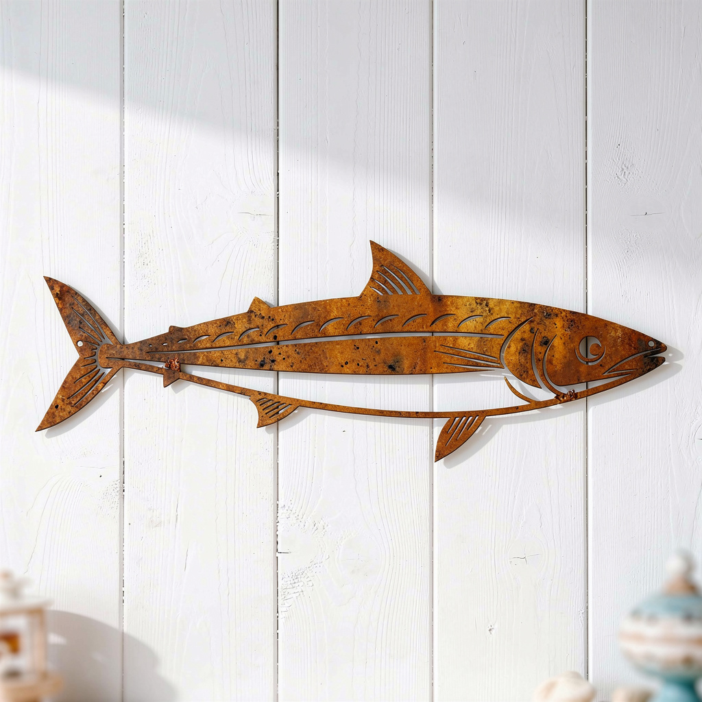 Rustic Metal Mackerel Decoration