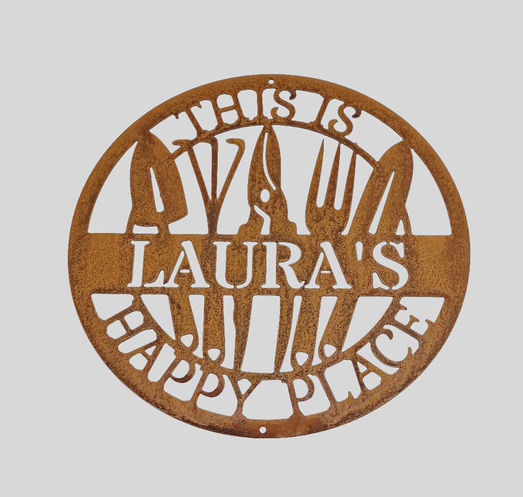 Personalised Happy Place Garden Sign