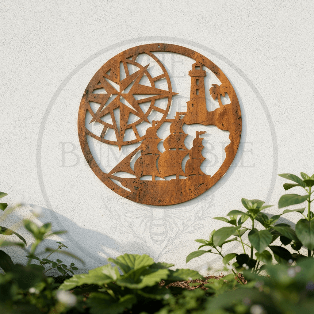 Rusted Metal Nautical Wall Hanging