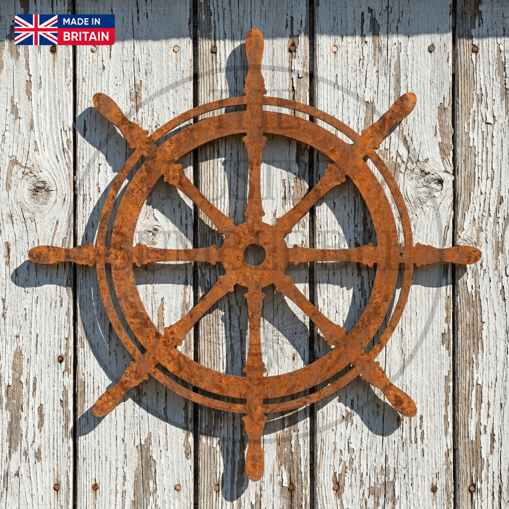Rustic Metal Captain’s Boat Wheel
