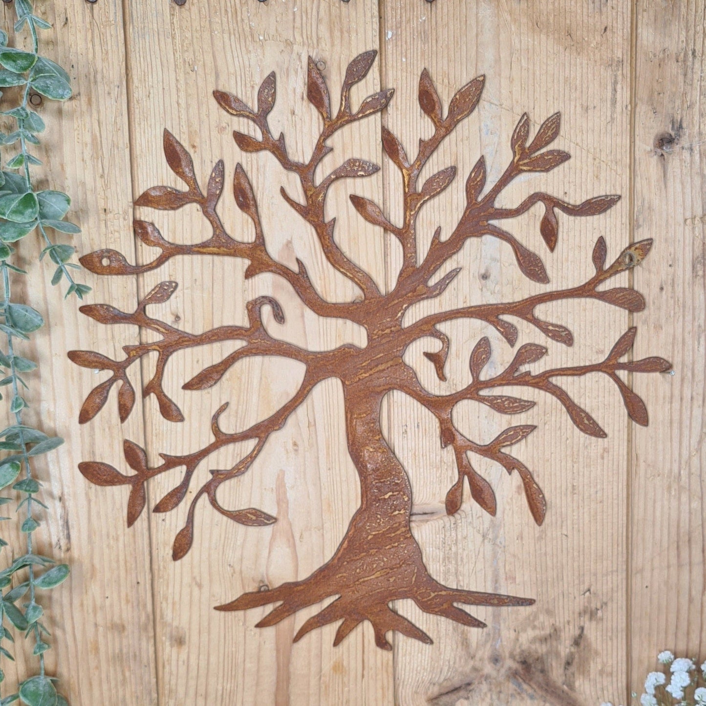 Rusted Metal Tree Of Life Wall Hanging