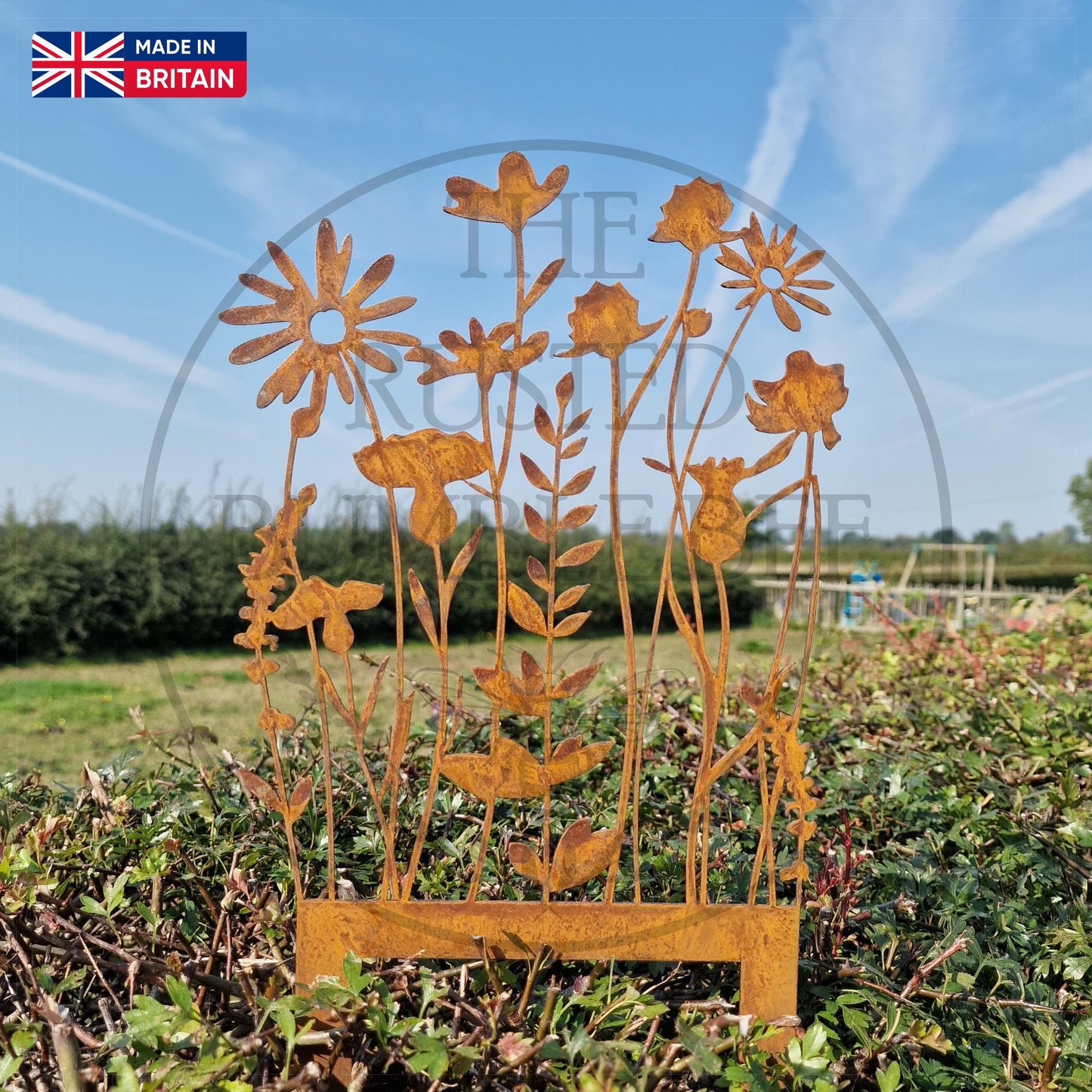 Metal Wildflower Small Pot Planter