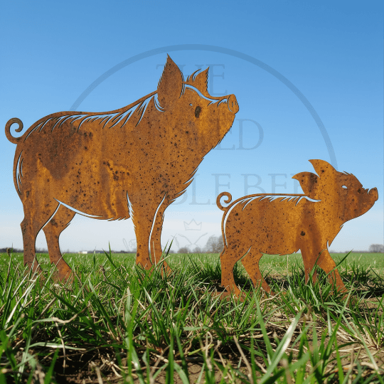 Metal Pig & Piglet