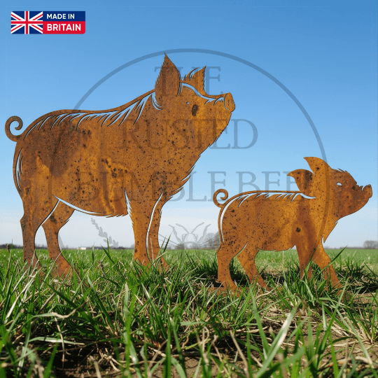 Metal Pig & Piglet