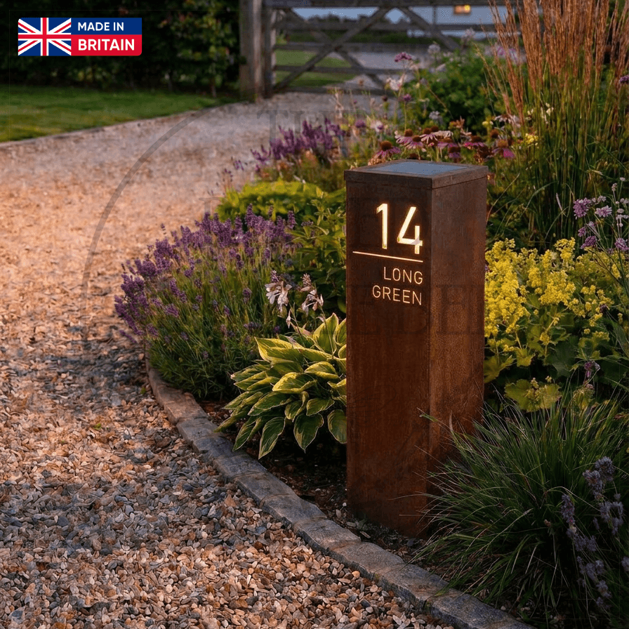 Custom Metal House Number Pillar