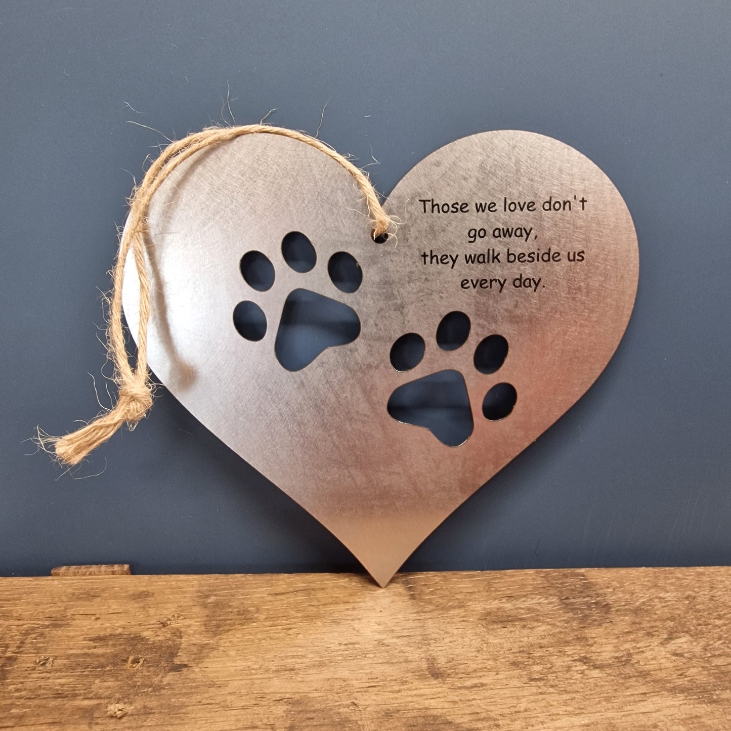 Stainless Steel Heart With Paws Personalised