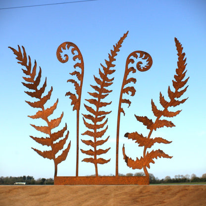 Metal Wild Ferns Garden Stake
