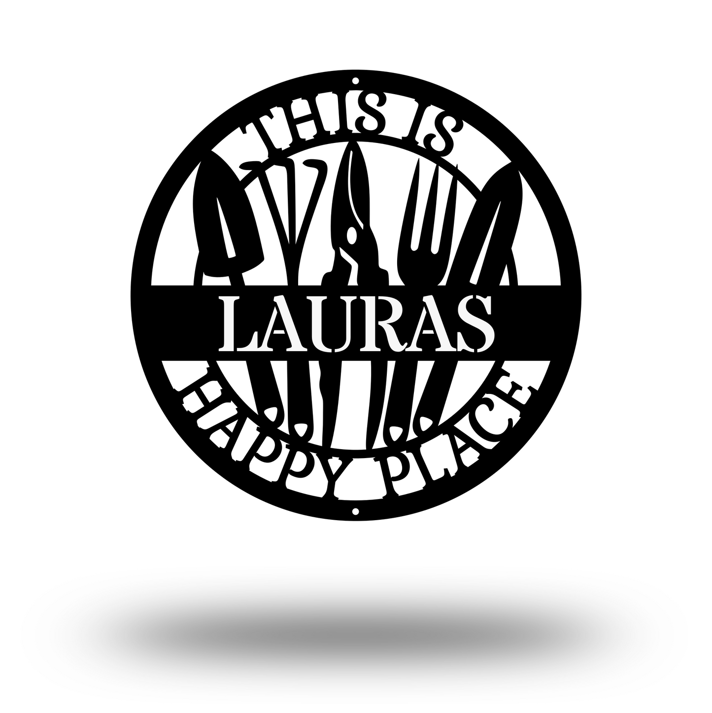 a black and white photo of a logo for a restaurant