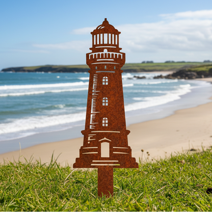 Rusted Metal Lighthouse Stake