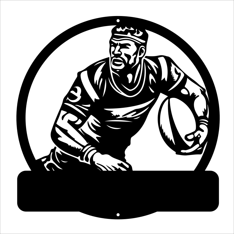 Personalised Rugby Name Plaque Monogram