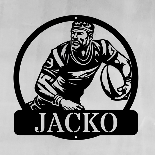 Personalised Rugby Name Plaque Monogram