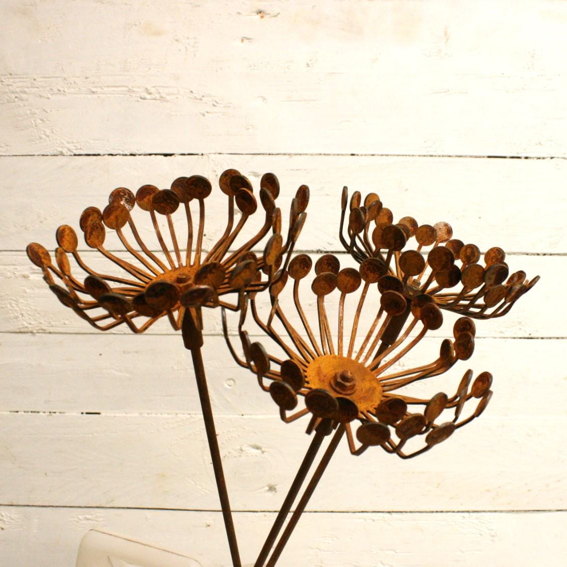 Rusted Metal Garden Cow Parsley
