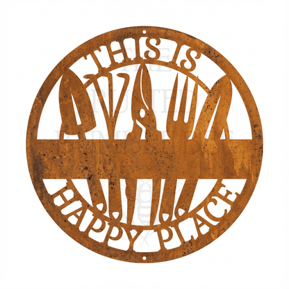 Personalised Happy Place Garden Sign