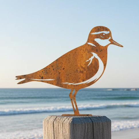 Rustic Metal Ringed Plover Decoration