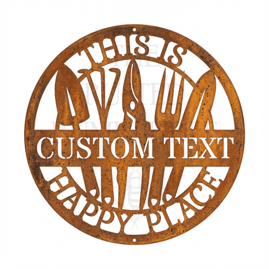 Personalised Happy Place Garden Sign