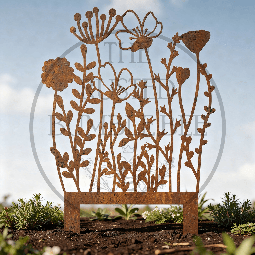 Metal Wildflowers Garden Stake