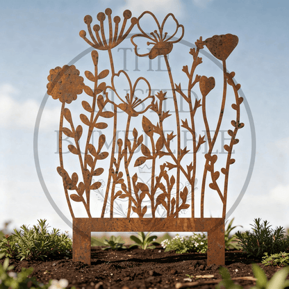 Metal Wildflowers Garden Stake