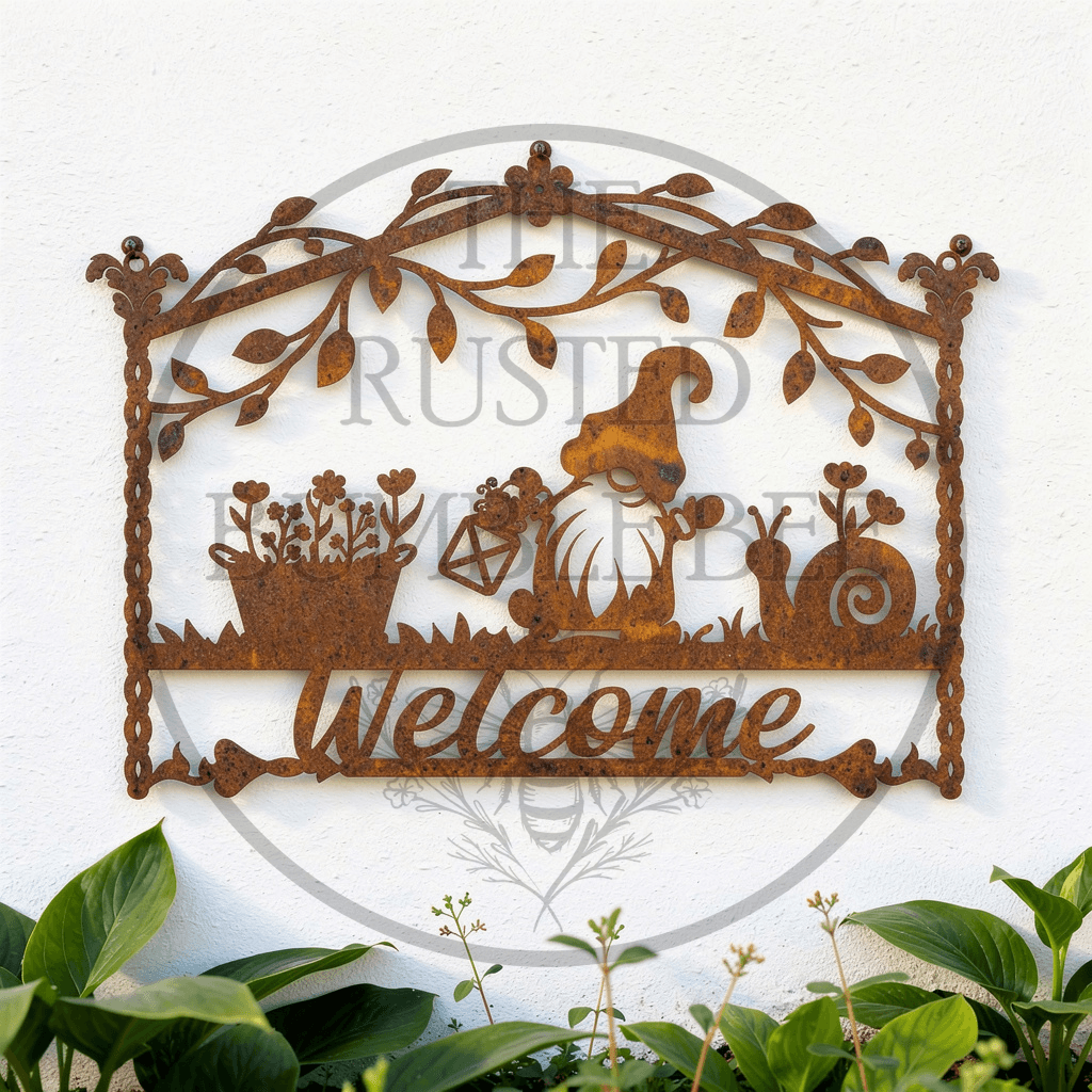 Garden Gnome Sign – “Welcome”