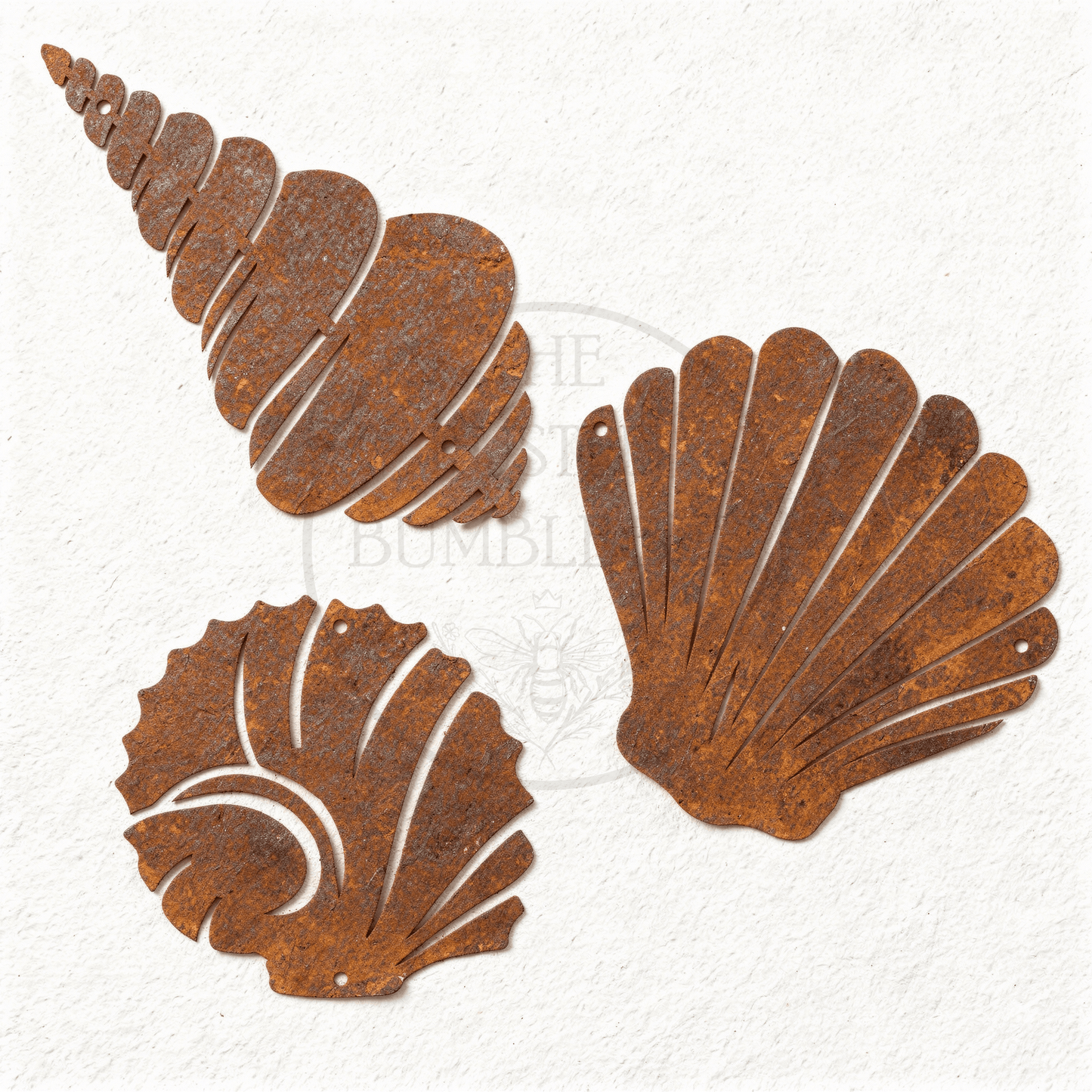 Rustic Metal Sea Shells (Set of 3)