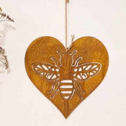 Rusted Metal Heart Bee