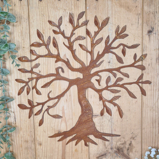 Rusted Metal Tree Of Life Wall Hanging