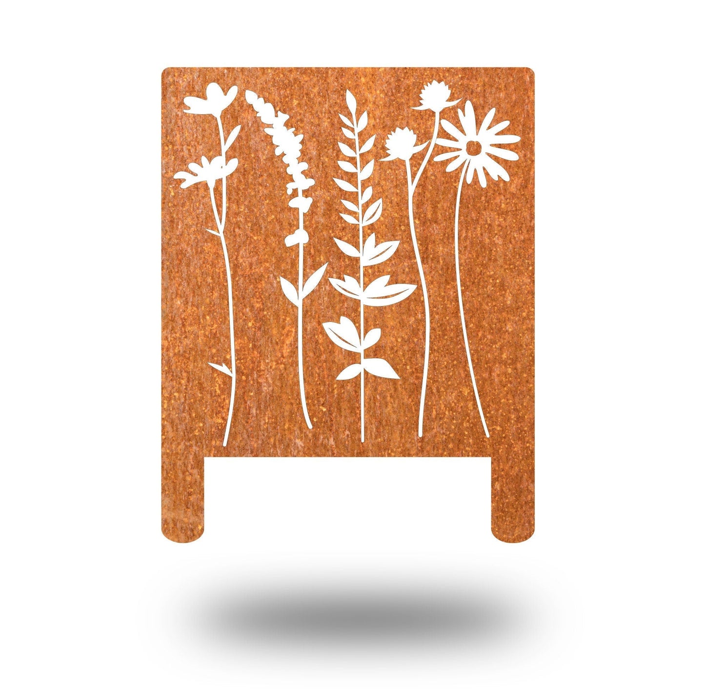 Rusted Metal Wildflowers Screen