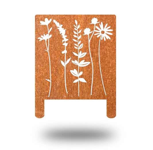 Rusted Metal Wildflowers Screen
