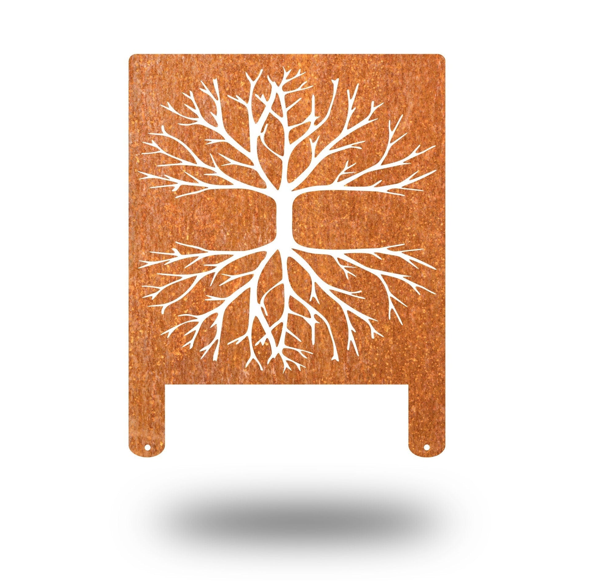 Rusted Metal Tree And Roots Screen