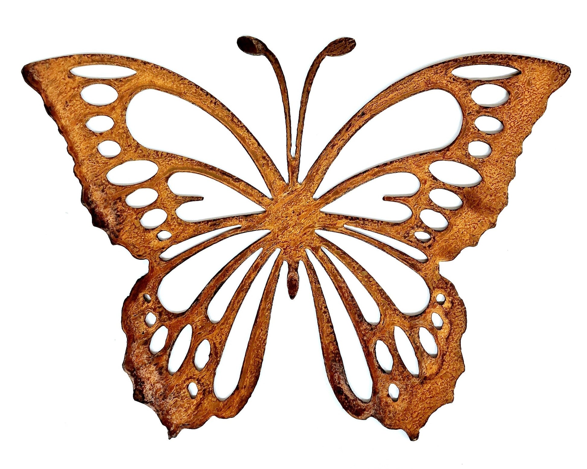 Metal Butterfly Garden Ornament Art Rustic Outdoor Rusted Metal Sculpture