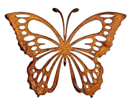 Metal Butterfly Garden Ornament Art Rustic Outdoor Rusted Metal Sculpture