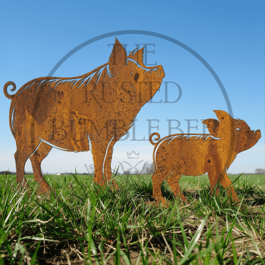 Metal Pig & Piglet