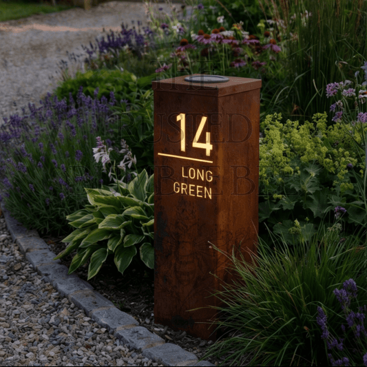 Custom Metal House Number Pillar