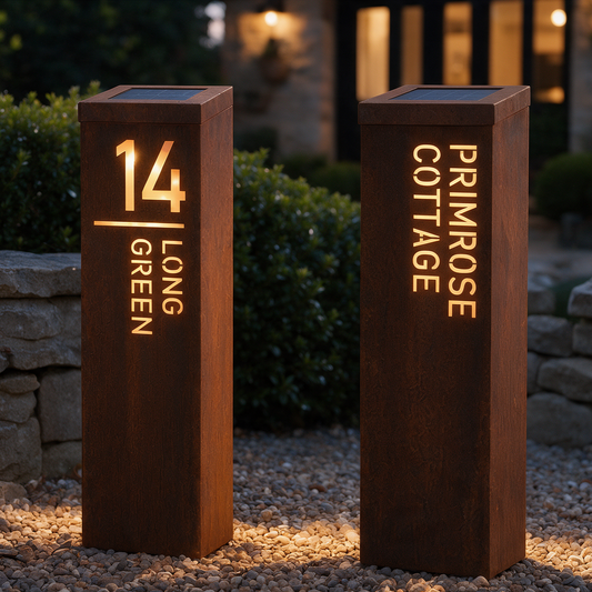 Custom Metal House Number Pillar